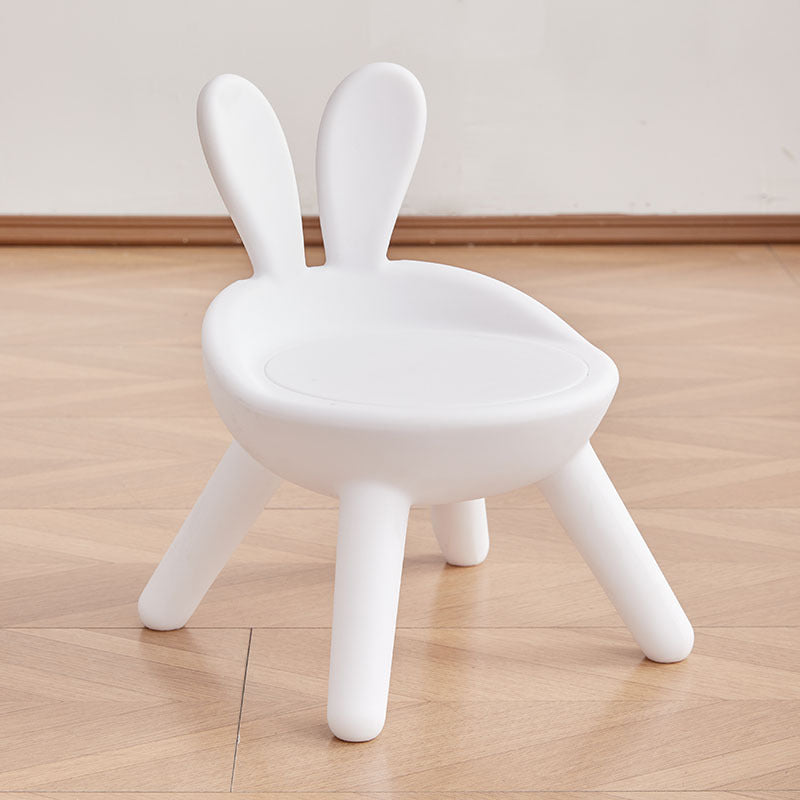 Lumendat Contemporary Creative Kids PE Bunny Ear Round Footstool With Backrest For Entryway And Living Room Lumendat