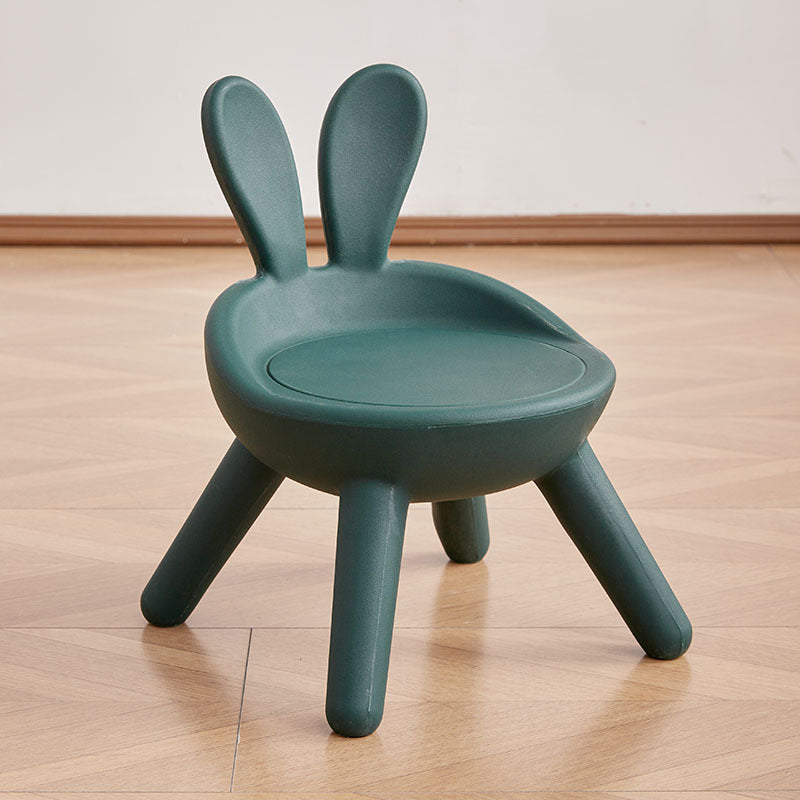 Lumendat Contemporary Creative Kids PE Bunny Ear Round Footstool With Backrest For Entryway And Living Room Lumendat