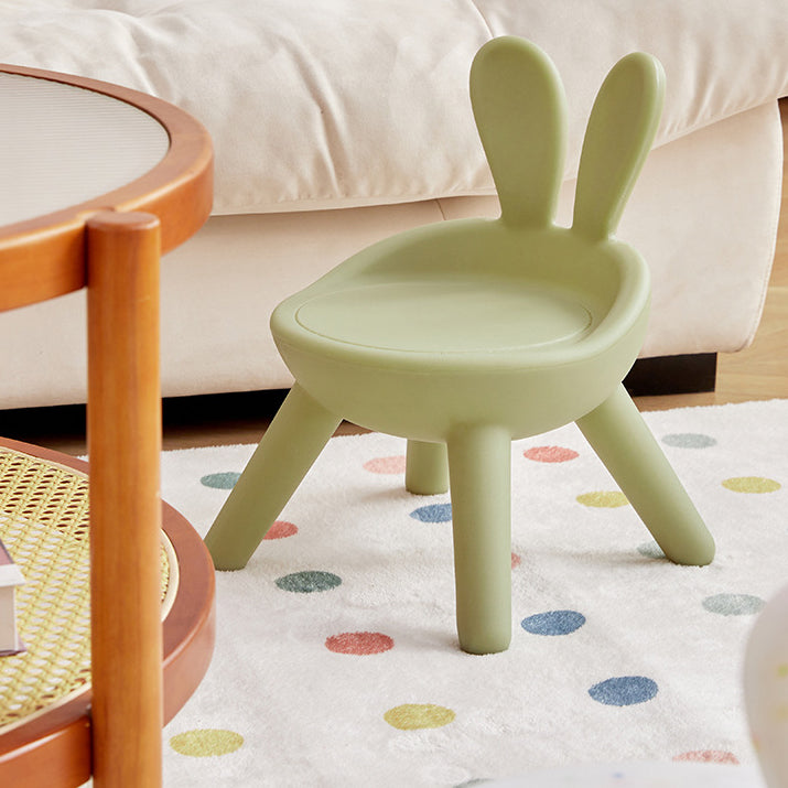 Lumendat Contemporary Creative Kids PE Bunny Ear Round Footstool With Backrest For Entryway And Living Room Lumendat
