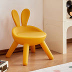 Lumendat Contemporary Creative Kids PE Bunny Ear Round Footstool With Backrest For Entryway And Living Room Lumendat