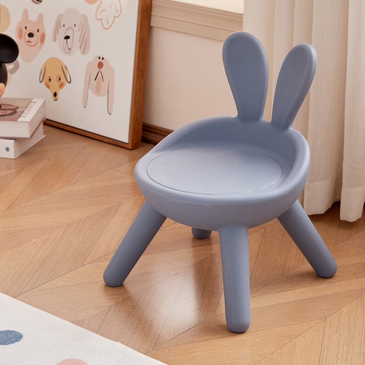 Lumendat Contemporary Creative Kids PE Bunny Ear Round Footstool With Backrest For Entryway And Living Room Lumendat