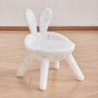 Lumendat Contemporary Creative Kids PE Bunny Ear Round Footstool With Backrest For Entryway And Living Room Lumendat