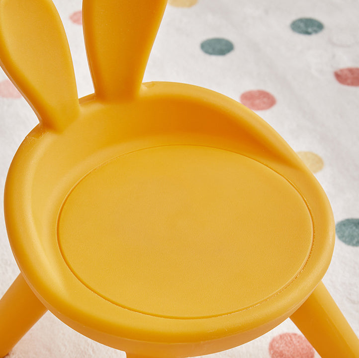 Lumendat Contemporary Creative Kids PE Bunny Ear Round Footstool With Backrest For Entryway And Living Room Lumendat