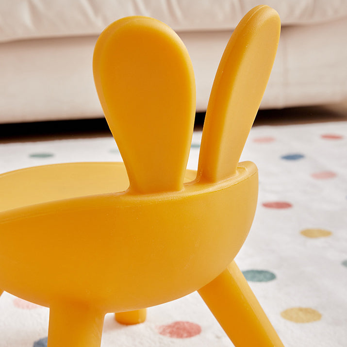 Lumendat Contemporary Creative Kids PE Bunny Ear Round Footstool With Backrest For Entryway And Living Room Lumendat