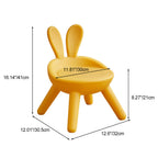 Lumendat Contemporary Creative Kids PE Bunny Ear Round Footstool With Backrest For Entryway And Living Room Lumendat