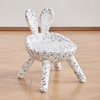 Lumendat Contemporary Creative Kids PE Bunny Ear Round Footstool With Backrest For Entryway And Living Room Lumendat