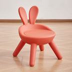Lumendat Contemporary Creative Kids PE Bunny Ear Round Footstool With Backrest For Entryway And Living Room Lumendat
