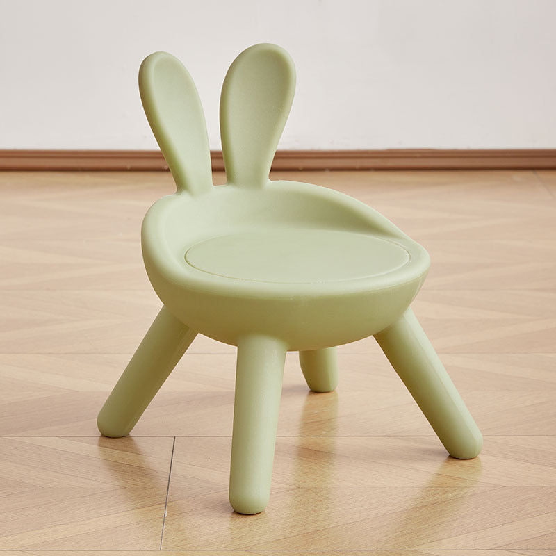 Lumendat Contemporary Creative Kids PE Bunny Ear Round Footstool With Backrest For Entryway And Living Room Lumendat