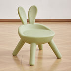 Lumendat Contemporary Creative Kids PE Bunny Ear Round Footstool With Backrest For Entryway And Living Room Lumendat