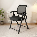 Modern Minimalist Foldable Mesh Sponge Carbon Steel Square Desk Chair With Backrest And Armrests For Home Office Or Study DFM-F