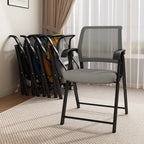 Modern Minimalist Foldable Mesh Sponge Carbon Steel Square Desk Chair With Backrest And Armrests For Home Office Or Study DFM-F