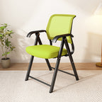 Modern Minimalist Foldable Mesh Sponge Carbon Steel Square Desk Chair With Backrest And Armrests For Home Office Or Study DFM-F