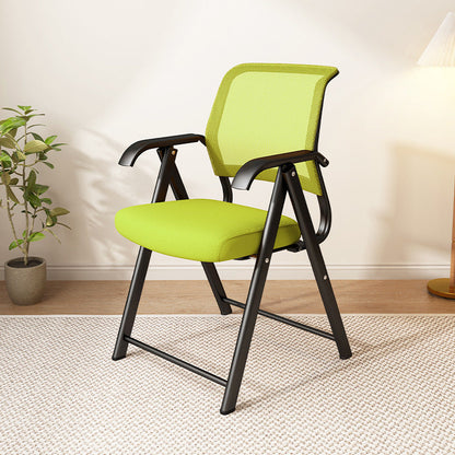 Modern Minimalist Foldable Mesh Sponge Carbon Steel Square Desk Chair With Backrest And Armrests For Home Office Or Study