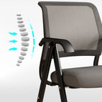 Modern Minimalist Foldable Mesh Sponge Carbon Steel Square Desk Chair With Backrest And Armrests For Home Office Or Study DFM-F