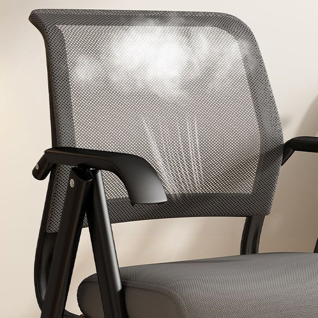Modern Minimalist Foldable Mesh Sponge Carbon Steel Square Desk Chair With Backrest And Armrests For Home Office Or Study DFM-F