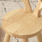 Lumendat Contemporary Creative Solid Wood Antler Round Kids Low Stool With Backrest For Living Room And Entryway Lumendat