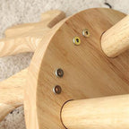 Lumendat Contemporary Creative Solid Wood Antler Round Kids Low Stool With Backrest For Living Room And Entryway Lumendat