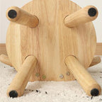 Lumendat Contemporary Creative Solid Wood Antler Round Kids Low Stool With Backrest For Living Room And Entryway Lumendat