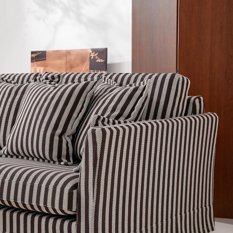 Removable Cover Sofa with Birch Frame – Elegant French 3/4-Seater Accent Chair for Living Room Lumendat