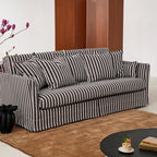 Removable Cover Sofa with Birch Frame – Elegant French 3/4-Seater Accent Chair for Living Room Lumendat