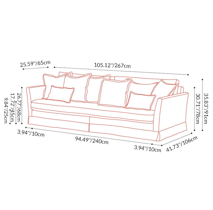 Removable Cover Sofa with Birch Frame – Elegant French 3/4-Seater Accent Chair for Living Room Lumendat