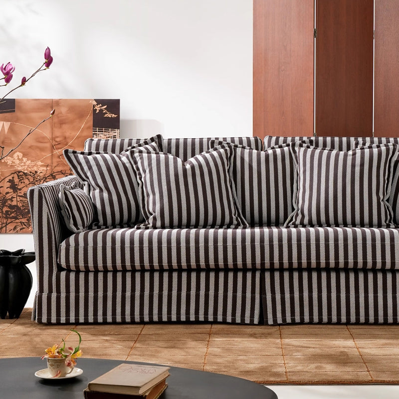 Removable Cover Sofa with Birch Frame – Elegant French 3/4-Seater Accent Chair for Living Room Lumendat