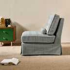 High Resilience Easy-Clean Cover Accent Chair with Birch Frame - Retro Fabric Sofa for Living Room or Study Lumendat