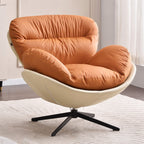 360° Swivel Cradle Accent Chair With Silicone Leather Upholstery - Nordic Lounge For Living Room Or Home Office Lumendat