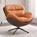 360° Swivel Cradle Accent Chair With Silicone Leather Upholstery - Nordic Lounge For Living Room Or Home Office Lumendat