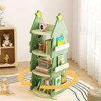 Contemporary Creative Christmas Tree-Shaped Eco-Friendly HDPE Rotatable Bookshelves 4-Tier For Home Office DFM-F