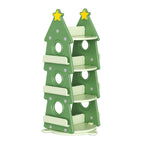 Contemporary Creative Christmas Tree-Shaped Eco-Friendly HDPE Rotatable Bookshelves 4-Tier For Home Office DFM-F