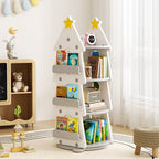 Contemporary Creative Christmas Tree-Shaped Eco-Friendly HDPE Rotatable Bookshelves 4-Tier For Home Office DFM-F