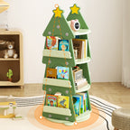 Contemporary Creative Christmas Tree-Shaped Eco-Friendly HDPE Rotatable Bookshelves 4-Tier For Home Office DFM-F