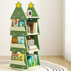 Contemporary Creative Christmas Tree-Shaped Eco-Friendly HDPE Rotatable Bookshelves 4-Tier For Home Office DFM-F