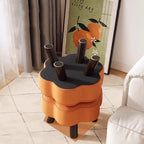 Lumendat Modern Minimalist Floral-Shaped Cat-Scratch-Resistant Leather Solid Wood Chair Backless Armless For Living Room Lumendat