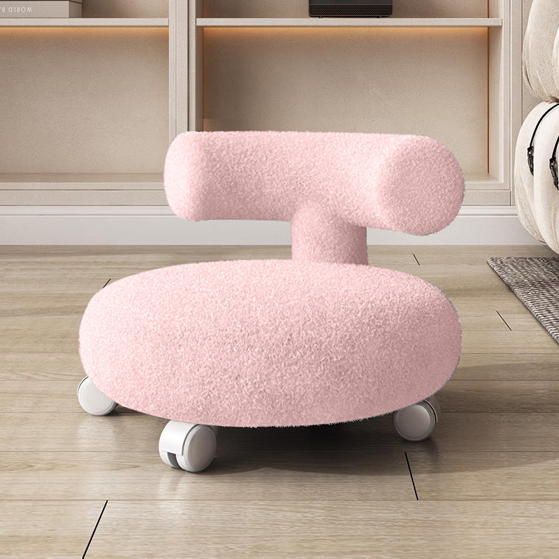 Lumendat Modern Minimalist Curved Lambswool Wood Plastic Low Stool Backrest Armless For Living Room Lumendat