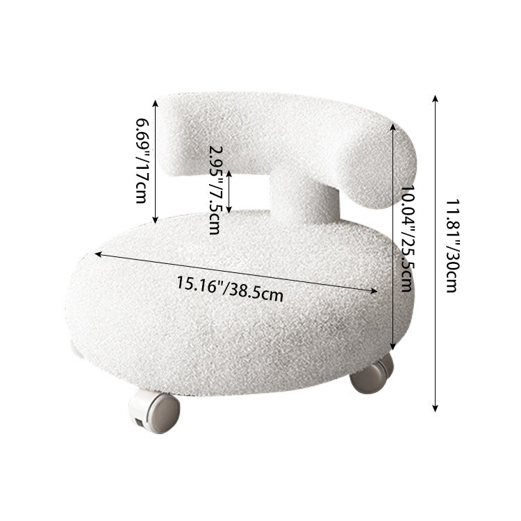 Lumendat Modern Minimalist Curved Lambswool Wood Plastic Low Stool Backrest Armless For Living Room Lumendat