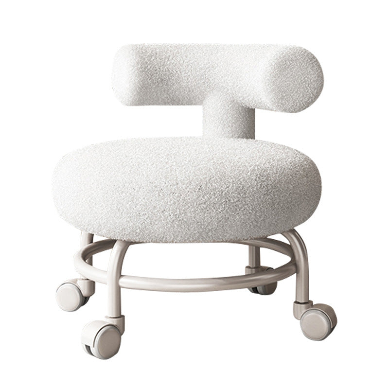 Lumendat Modern Minimalist Curved Lambswool Wood Plastic Low Stool Backrest Armless For Living Room Lumendat
