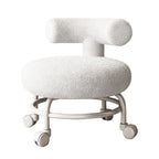 Lumendat Modern Minimalist Curved Lambswool Wood Plastic Low Stool Backrest Armless For Living Room Lumendat