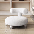 Lumendat Modern Minimalist Curved Lambswool Wood Plastic Low Stool Backrest Armless For Living Room Lumendat