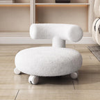 Lumendat Modern Minimalist Curved Lambswool Wood Plastic Low Stool Backrest Armless For Living Room Lumendat