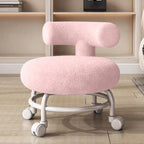 Lumendat Modern Minimalist Curved Lambswool Wood Plastic Low Stool Backrest Armless For Living Room Lumendat