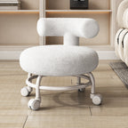 Lumendat Modern Minimalist Curved Lambswool Wood Plastic Low Stool Backrest Armless For Living Room Lumendat