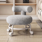 Lumendat Modern Minimalist Curved Lambswool Wood Plastic Low Stool Backrest Armless For Living Room Lumendat