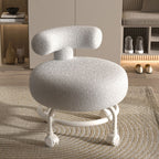 Lumendat Modern Minimalist Curved Lambswool Wood Plastic Low Stool Backrest Armless For Living Room Lumendat
