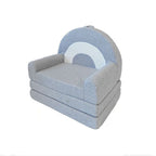 Lumendat Contemporary Creative Curved Teddy Velvet Foam Kids Foldable Accent Chair Backrest Armrest For Living Room Lumendat