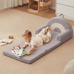 Lumendat Contemporary Creative Curved Teddy Velvet Foam Kids Foldable Accent Chair Backrest Armrest For Living Room Lumendat