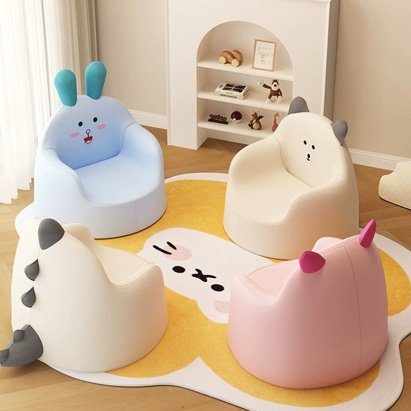 Lumendat Contemporary Creative Curved Animal-Shaped PU Leather Knit Sponge Kids Accent Chair Backrest Armrest For Living Room Lumendat