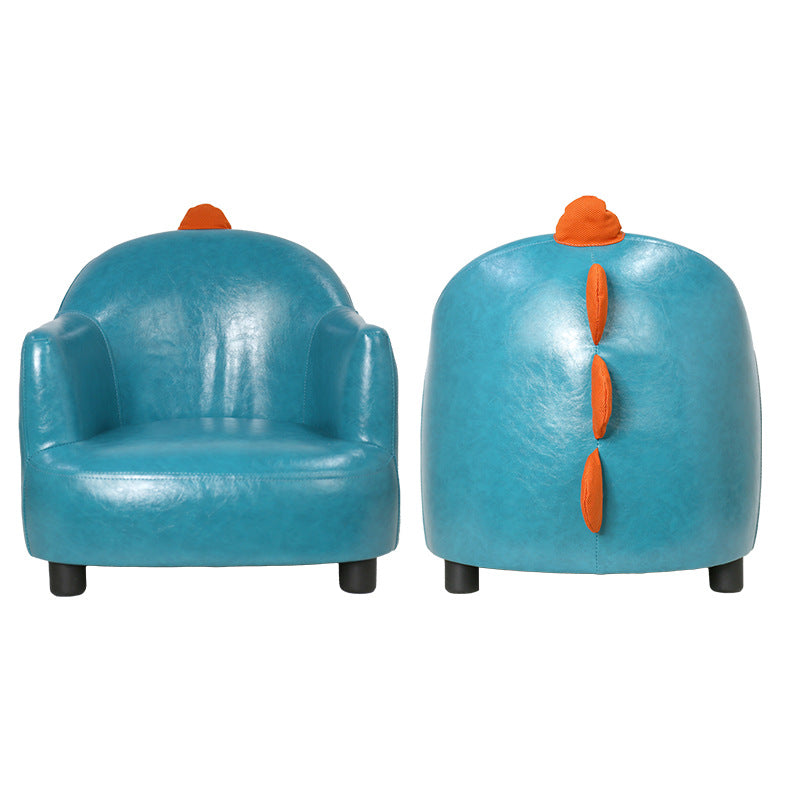 Lumendat Contemporary Creative Dinosaur-Shaped PU Leather Solid Wood Kids Accent Chair Backrest Armrest For Living Room Lumendat