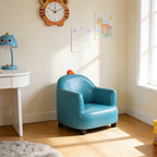 Lumendat Contemporary Creative Dinosaur-Shaped PU Leather Solid Wood Kids Accent Chair Backrest Armrest For Living Room Lumendat